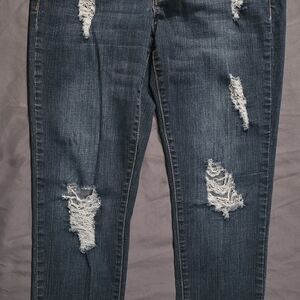 Distressed Blue Jeans